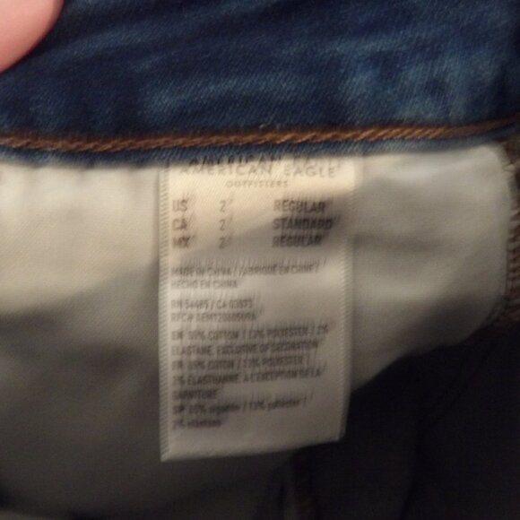 American Eagle Hi-Rise Jegging Skinny Distressed Jeans Sz 2 Regular - Picture 9 of 9